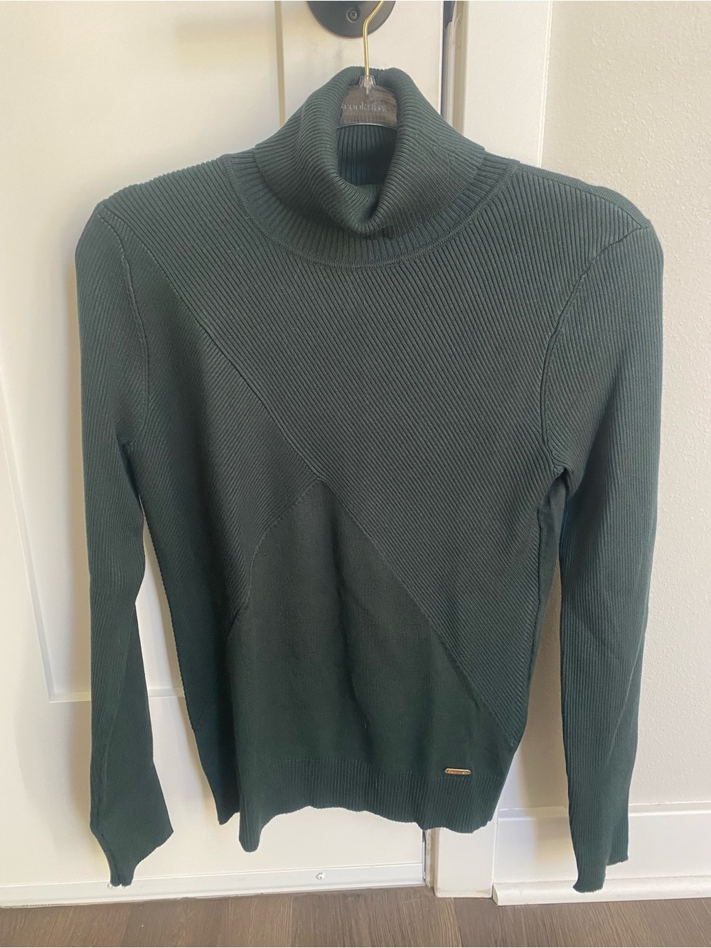 Calvin Klein Forest Green Ribbed Turtleneck Sweater